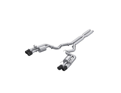 MBRP 2024+ For Mustang GT (S650) 3in Cat-Back Quad Tip - 4in Carbon Fiber Tips - Graveyard Performance