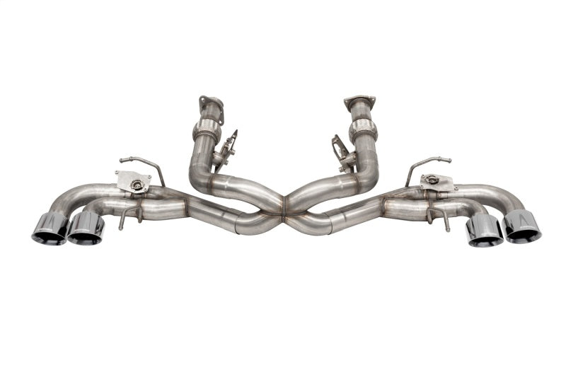 Corsa 2020-2025 Corvette C8 3in Valved Cat-Back 4.5in Pol Quad Tips - Fits Factory NPP Exhaust - Graveyard Performance