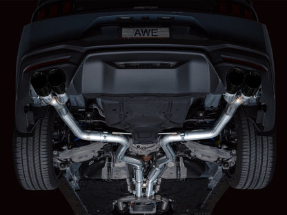 AWE 2024 Ford Mustang GT Fastback S650 RWD Track Edition Catback Exhaust w/ Quad Diamond Black Tips - Graveyard Performance