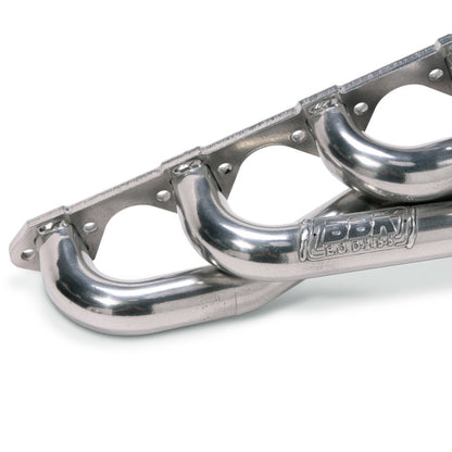 BBK 79-93 Mustang 351 Swap Shorty Unequal Length Exhaust Headers - 1-5/8 Silver Ceramic - Graveyard Performance