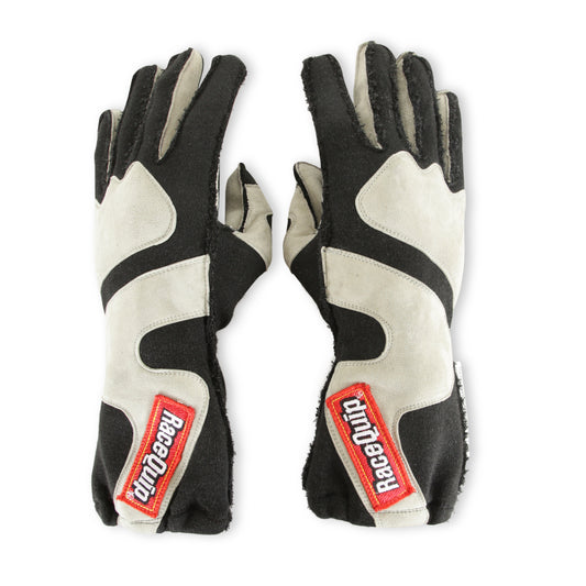 RaceQuip SFI-5 Gray/Black 2XL Outseam w/ Closure Glove
