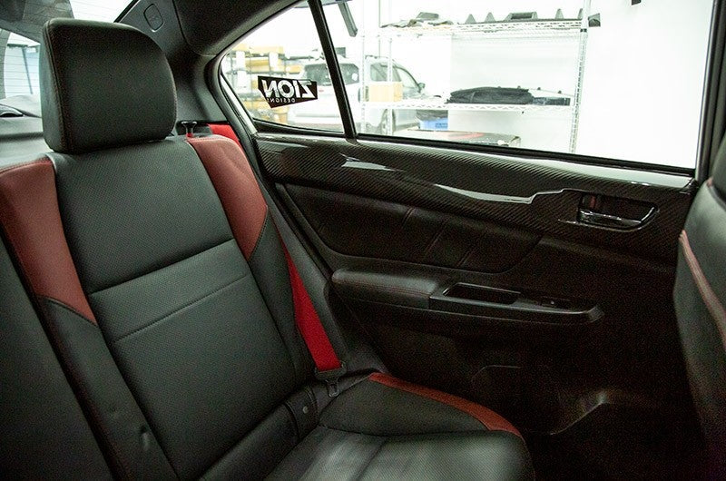 OLM LE Dry Carbon Fiber Rear Door Trim Upper Panels - 2015-2021 Subaru WRX / STI - Graveyard Performance