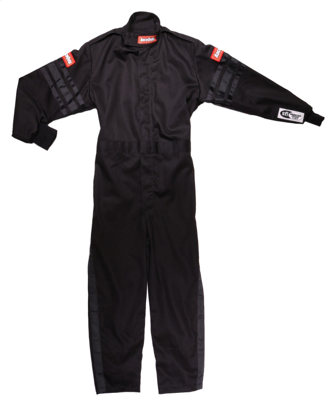 RaceQuip Black Trim SFI-1 JR. Suit - Kids Large - Graveyard Performance