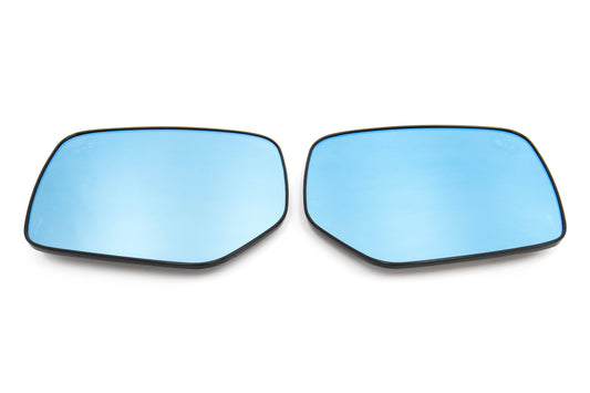 OLM Wide Angle Convex Mirrors with Turn Signals / Blind Spot Detection LED / Defrosters (Blue) - 15+ - Graveyard Performance