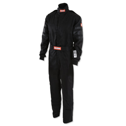 RaceQuip Black SFI-1 1-L Suit - Medium Tall - Graveyard Performance