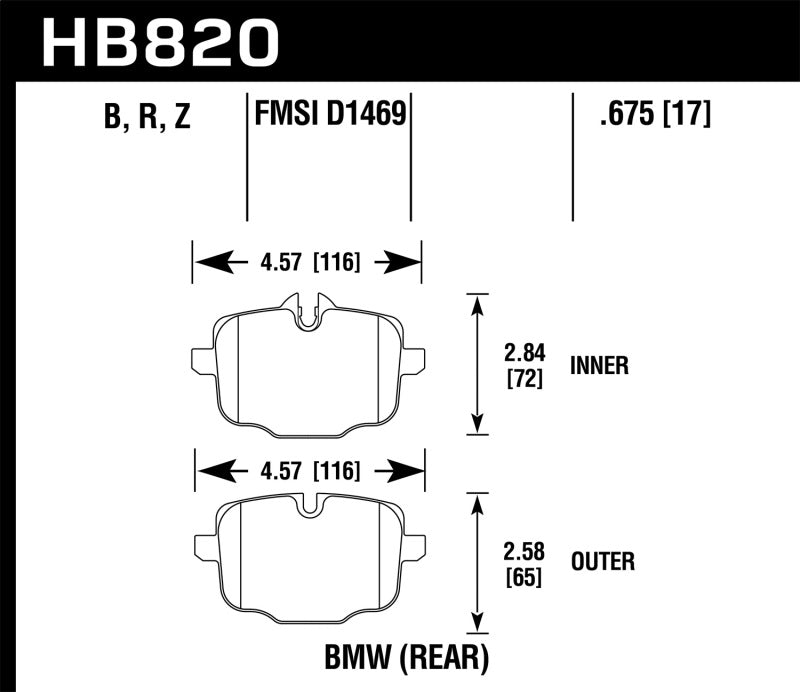Hawk 12-17 BMW M6 / 14-17 BMW M6 Gran Coupe / 13-16 BMW M5 Performance Ceramic Rear Brake Pads - Graveyard Performance
