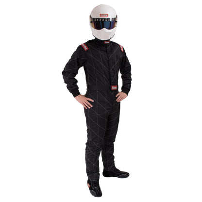 RaceQuip Black Chevron-5 Suit SFI-5 - Small - Graveyard Performance