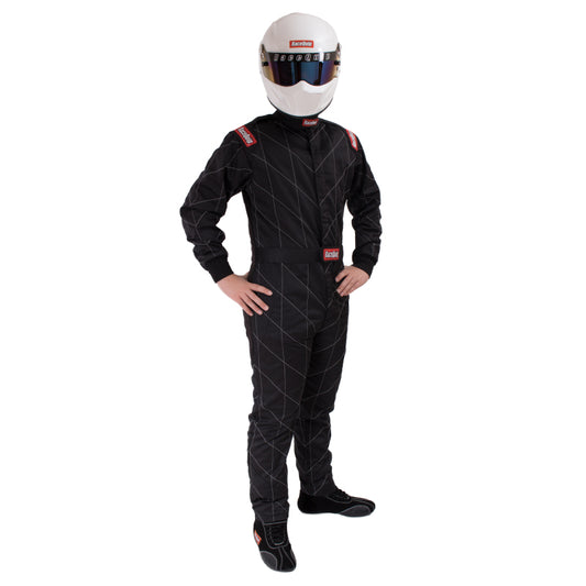RaceQuip Black Chevron-5 Suit SFI-5 - M Tall