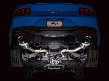 AWE 2024 Ford Mustang GT Fastback S650 RWD Touring Catback Exhaust w/ Dual Chrome Silver Tips - Graveyard Performance