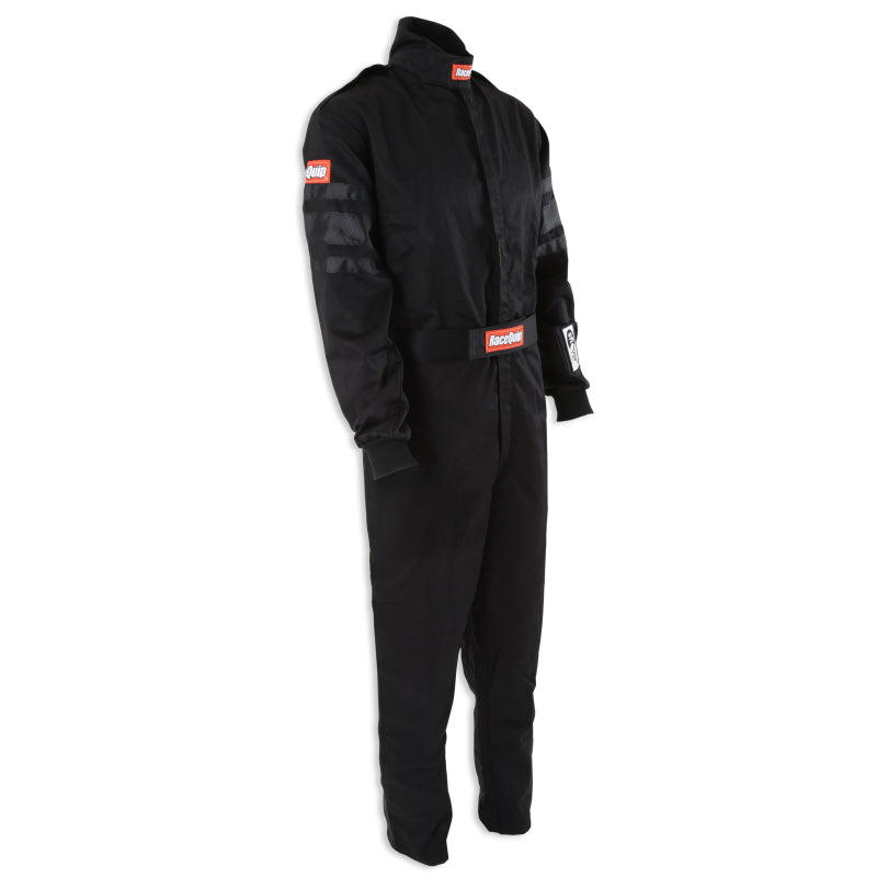 RaceQuip Black SFI-1 1-L Suit - Medium Tall - Graveyard Performance