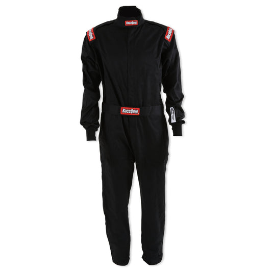 RaceQuip Black Chevron-1 Suit - SFI-1 Large