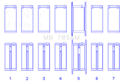King Engine Bearings Ford 200 3.3L 12V (Size +0.10) Main Bearing Set - Graveyard Performance
