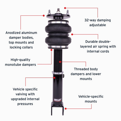 Air Lift Performance 16-17 Lexus 200T / 15-22 Lexus RC 350 / 13-21 Lexus GS 350 Front Kit