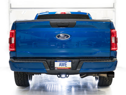 AWE 21-25 Ford F150 (14th Gen Reg Cab) Cat-Back Exhaust - 4.5in Dual Side Exit Diamond Black Tips - Graveyard Performance