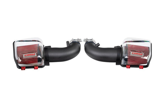 Corsa 24-25 Ford Mustang GT 5.0L V8 Carbon Fiber Cold Air Intake w/ DryTech Air Filters - Matte - Graveyard Performance