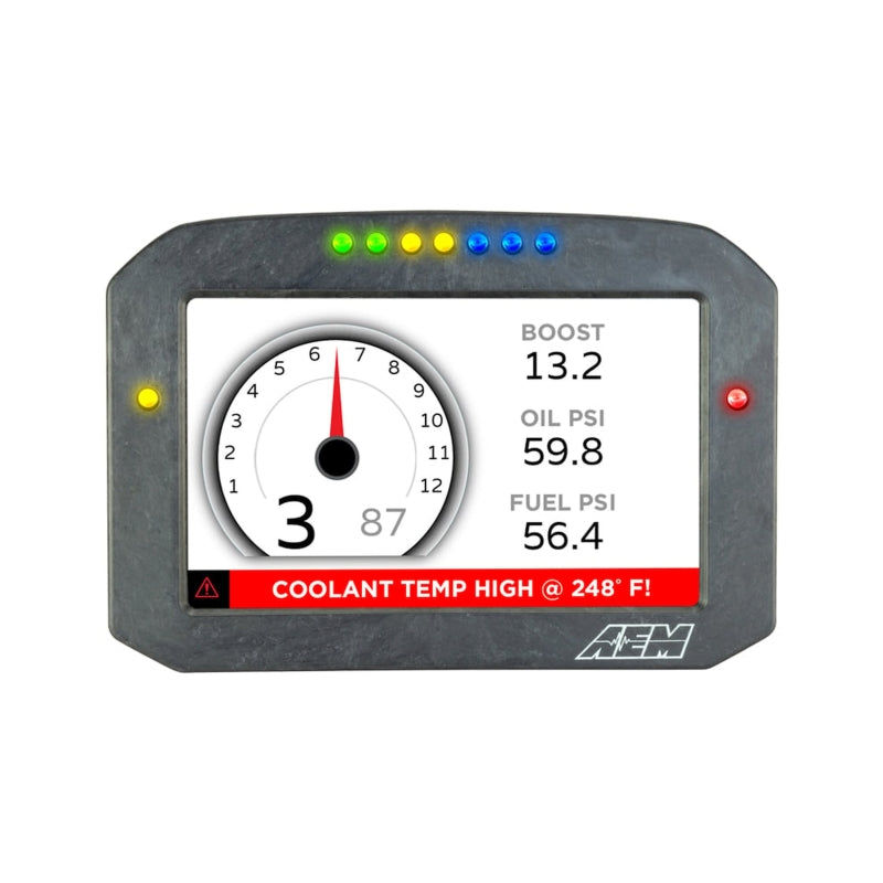 AEM CD-7LG Carbon Logging Flush Digital Dash Display w/ Internal 20Hz GPS & Antenna - Graveyard Performance