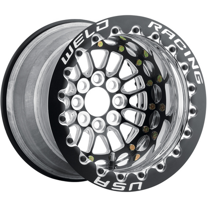 Weld Tuner Import Drag 13x11 / 4x100mm BP / 4.5in. BS Black Center Black Double Beadlock M/T Wheel - Graveyard Performance