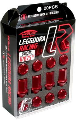 Project Kics 12X1.25 Red Leggdura Racing Lug Nuts - 16 PCS - Graveyard Performance