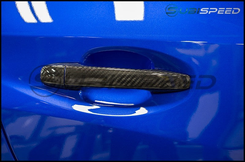 OLM Dry Carbon Fiber Door Handle Covers - 2015-2021 Subaru WRX / STI / 2014-2018 Forester / 2013-2017 Crosstrek - Graveyard Performance