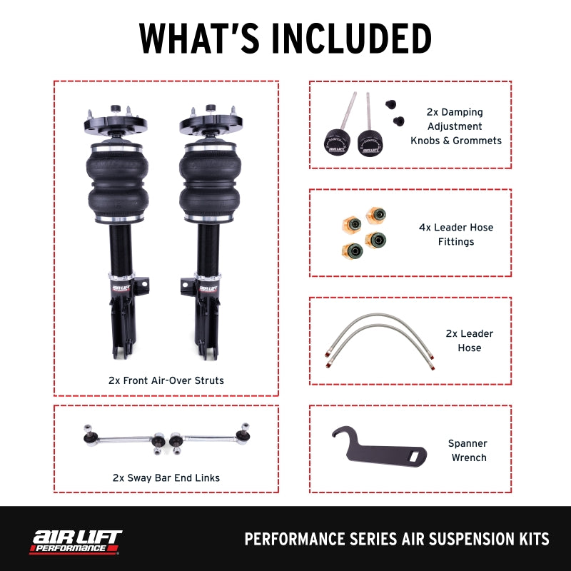 Air Lift Performance 2005-2014 Ford Mustang (S197) Front Kit (3/8 Fittings Not Included) - Graveyard Performance
