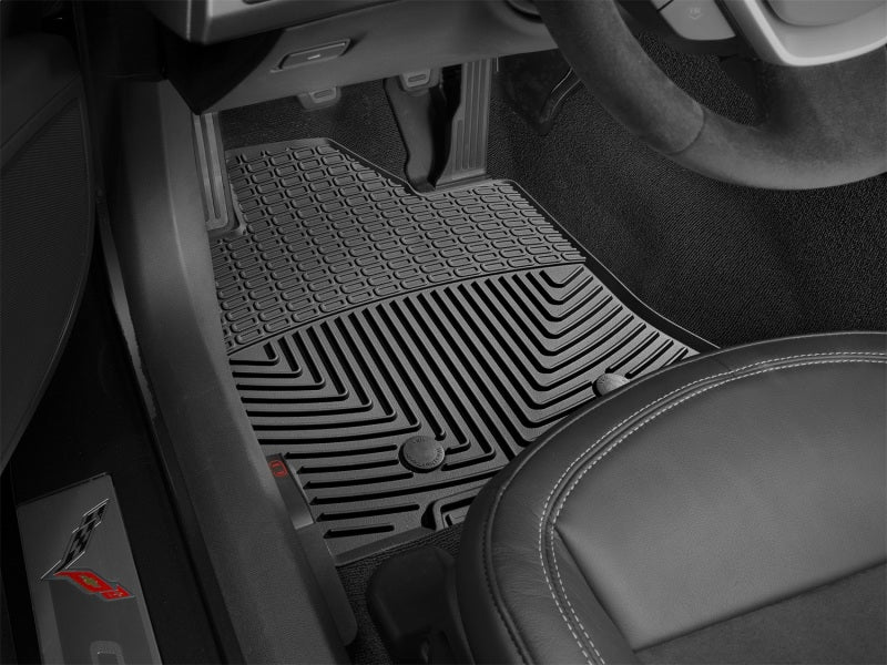 WeatherTech 2014+ Chevrolet Corvette Front Rubber Mats - Black - Graveyard Performance