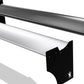 A digital rendering presents the 9livesracing 3-Series Big Wang Kit '90-00 E36. It showcases two sets of parallel, white and gray bars with black and gray supports, reminiscent of extruded aluminum wings. The minimalist design is adorned with small stick figure decals on the supports, set against a white background with shadows cast beneath the bars.