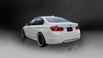 Corsa 12-14 BMW 335i Sedan AWD F30 3in Polished Touring Dual Rear Single 3.5in Tip Cat-Back - Graveyard Performance