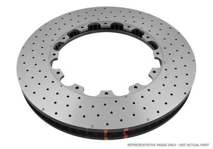 DBA 5000 Series Drilled and Dimpled Rear Replacement Rotor 09-16 Nissan R35 GTR with Alcon Brake Kit - Graveyard Performance
