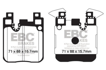 EBC 14+ BMW M3 3.0 Twin Turbo (F80) Yellowstuff Rear Brake Pads - Graveyard Performance