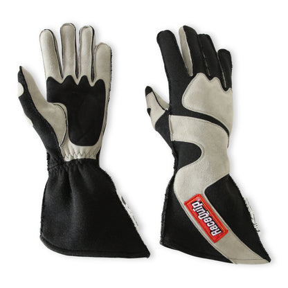 RaceQuip SFI-5 Gray/Black XL Outseam Angle Cut Glove - Graveyard Performance