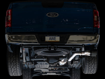 AWE 21-25 Ford F150 (14th Gen Reg Cab) Cat-Back Exhaust - 4.5in Dual Side Exit Diamond Black Tips - Graveyard Performance