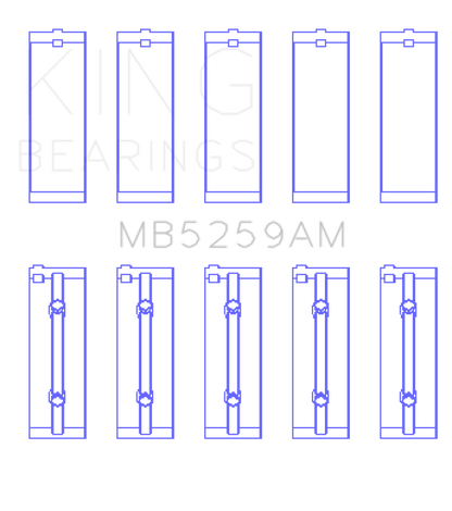 King Engine Bearings Honda B18A1 (Size +0.25mm) Main Bearing Set - Graveyard Performance