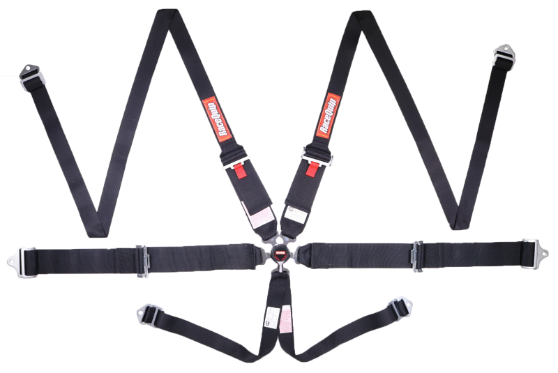 RaceQuip Black SFI CAMLOCK 6pt PU Lap HNR Seat Belt - Graveyard Performance