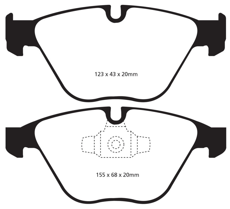 EBC 13+ BMW X1 2.0 Turbo (28i) Greenstuff Front Brake Pads - Graveyard Performance