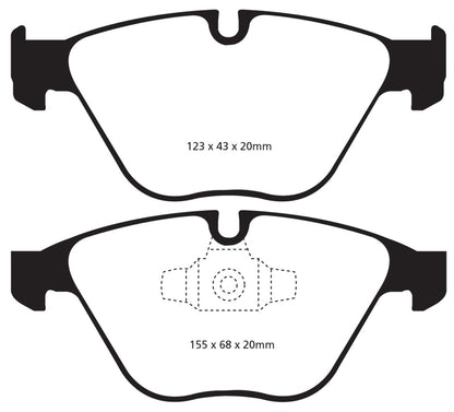 EBC 13+ BMW X1 2.0 Turbo (28i) Greenstuff Front Brake Pads - Graveyard Performance