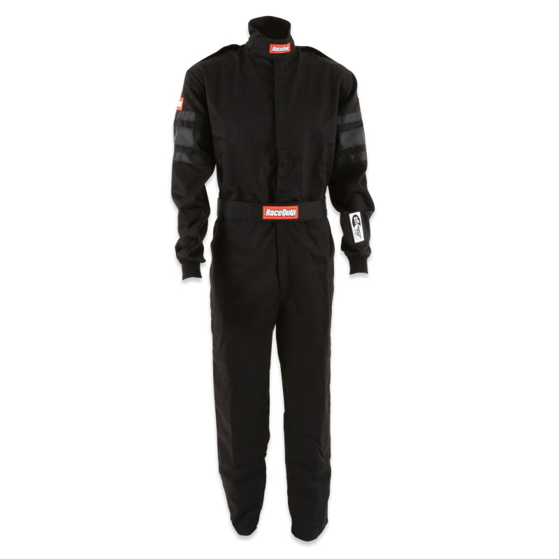 RaceQuip Black SFI-1 1-L Suit - Medium Tall - Graveyard Performance