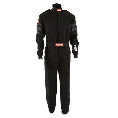 RaceQuip Black SFI-1 1-L Suit - Medium Tall - Graveyard Performance