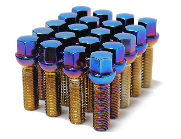 Wheel Mate Mevius Lug Bolt Set of 20 - Blue Neon 12x1.50 40mm Cone 60 DEG TAP - Graveyard Performance