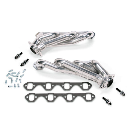 BBK 79-93 Mustang 5.0 Shorty Unequal Length Exhaust Headers - 1-5/8 Silver Ceramic - Graveyard Performance