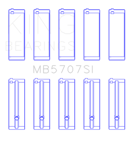 King Engine Bearings Hyundai G4KE / G4KC (Size +5) Main Bearings (Set of 5)