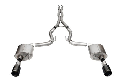 Corsa 24+ Frd Mustang GT- Sport Cat-Back Ex.Sys 3.0in Dual Rear Exit w/4.5in Blk PVD StraightCut Tip - Graveyard Performance