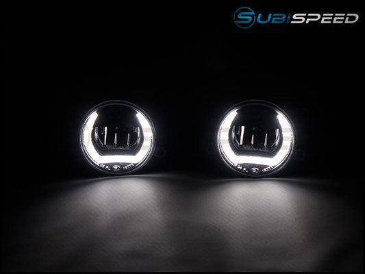OLM LED / Corona Ring DRL Fog Light Housings - 2015+ WRX / 2015+ STI / 13-15 FT86 / 2014+ Forester