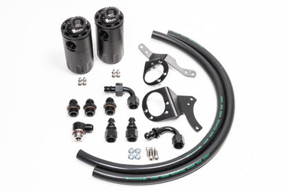 Radium Engineering Dual Catch Can Kit 15-17 Mustang GT Fluid Lock - Graveyard Performance