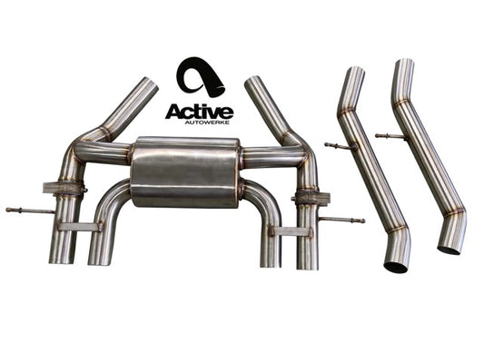 G80 M3 and G82 M4 Valved Rear Axle-back Exhaust w Tips w stainless brushed tips - Graveyard Performance