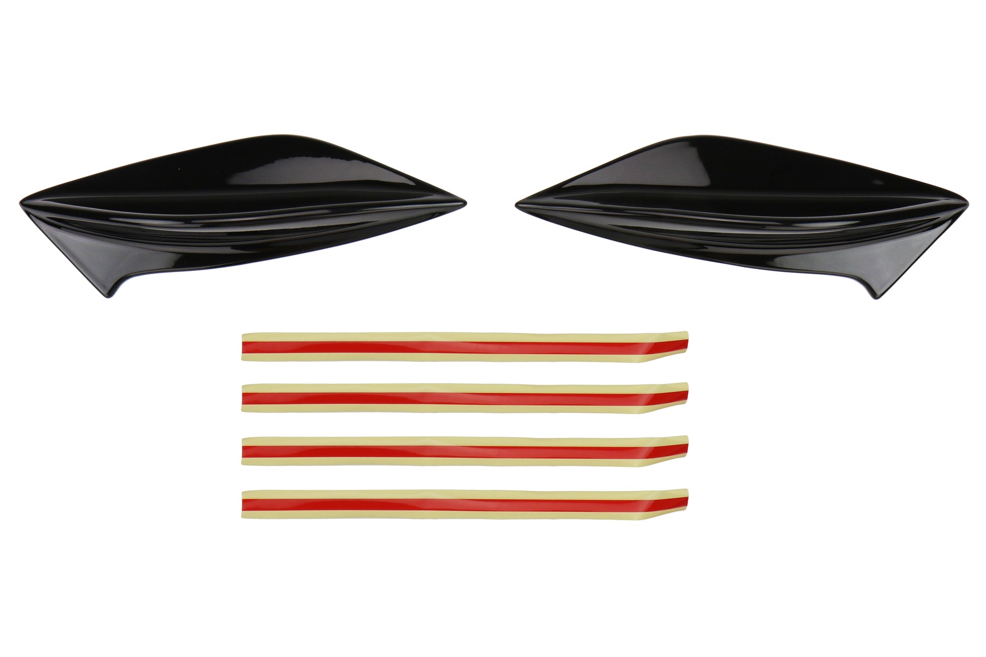 OLM STI Spoiler Side Fins - Crystal Black Silica / Raven - 2015-2021 Subaru WRX / STI - Graveyard Performance