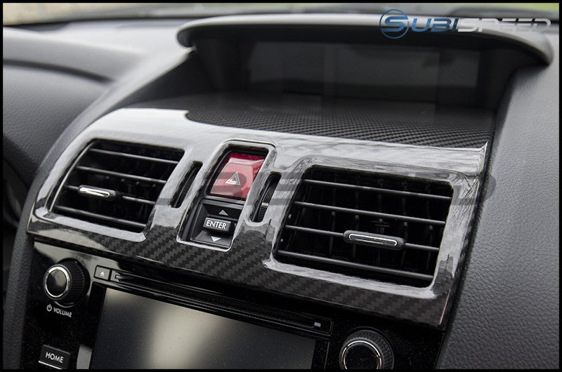 OLM LE Dry Carbon Fiber Center AC Trim Covers - 2016-2021 Subaru WRX / STI 2014-2018 Forester 2016-2017 Crosstrek - Graveyard Performance