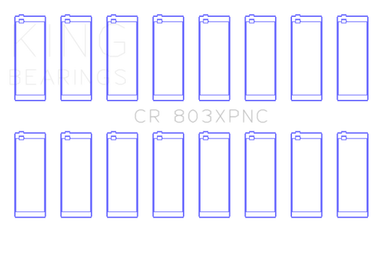 King Engine Bearings Chevrolet SBC 265CI/283CI/327CI (Size 001) Connecting Rod Bearing Set of 8
