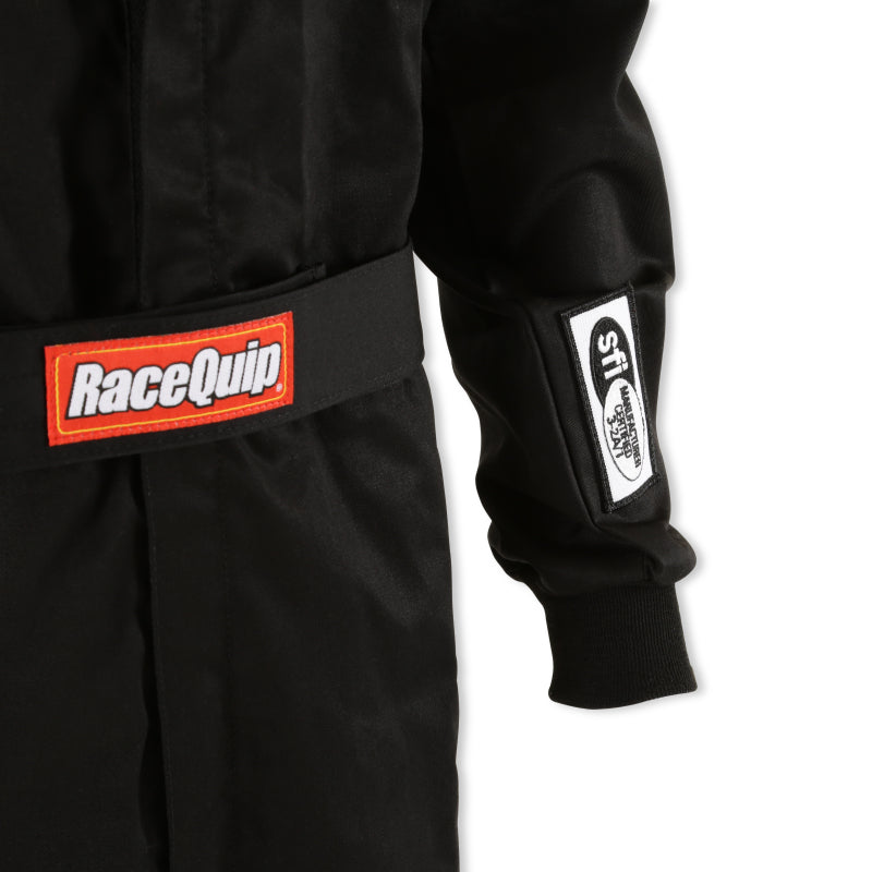 RaceQuip Black SFI-1 1-L Suit - Medium Tall - Graveyard Performance
