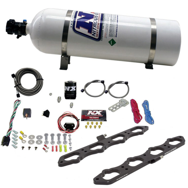Nitrous Express 2018+ Ford 5.0L Coyote Dry Direct Port Plate System w/15lb Bottle - Graveyard Performance