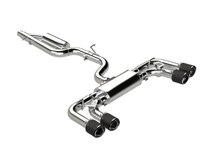 MBRP 2022 Volkswagen Golf R MK8 T304 Stainless Steel 3in Cat-Back, Quad Rear Exit- Carbon Fiber Tip - Graveyard Performance